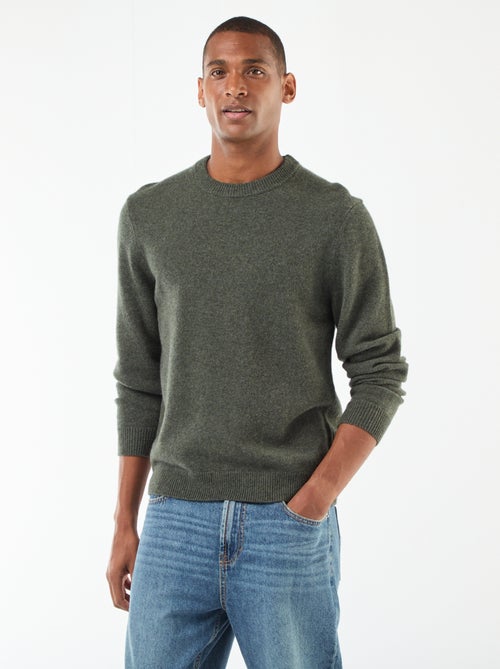 Jersey de lana con cuello redondo - Kiabi