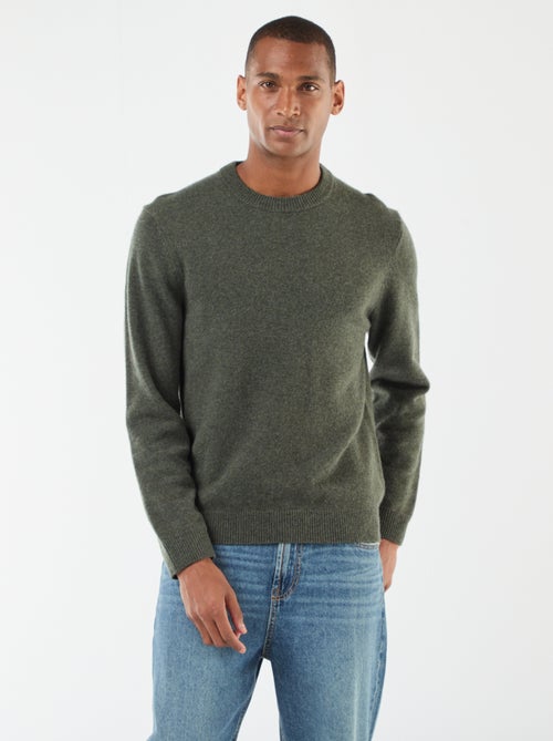 Jersey de lana con cuello redondo - Kiabi