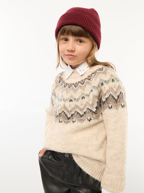 Jersey de lana con diseño jacquard - Kiabi