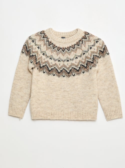 Jersey de lana con diseño jacquard - Kiabi