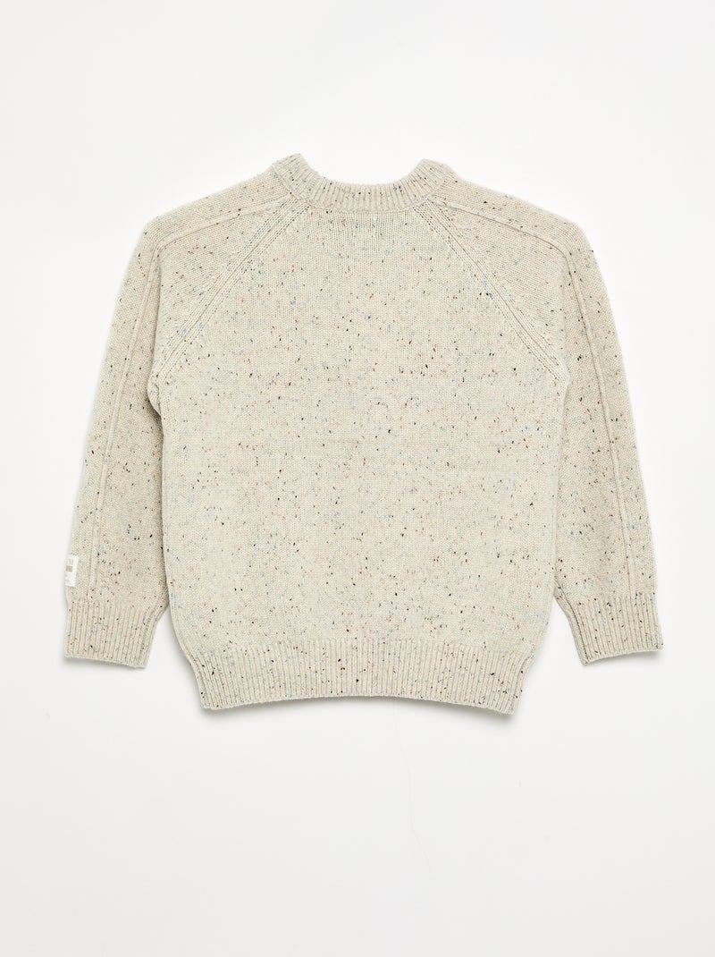Jersey de lana de cuello redondo Beige - Kiabi