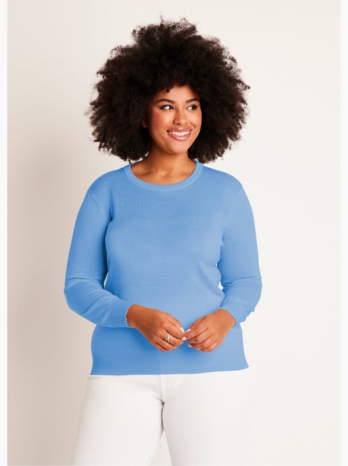 Jersey de lana merino con cuello redondo y manga larga - afibel - Kiabi