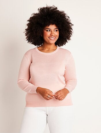 Jersey de lana merino con cuello redondo y manga larga - Afibel