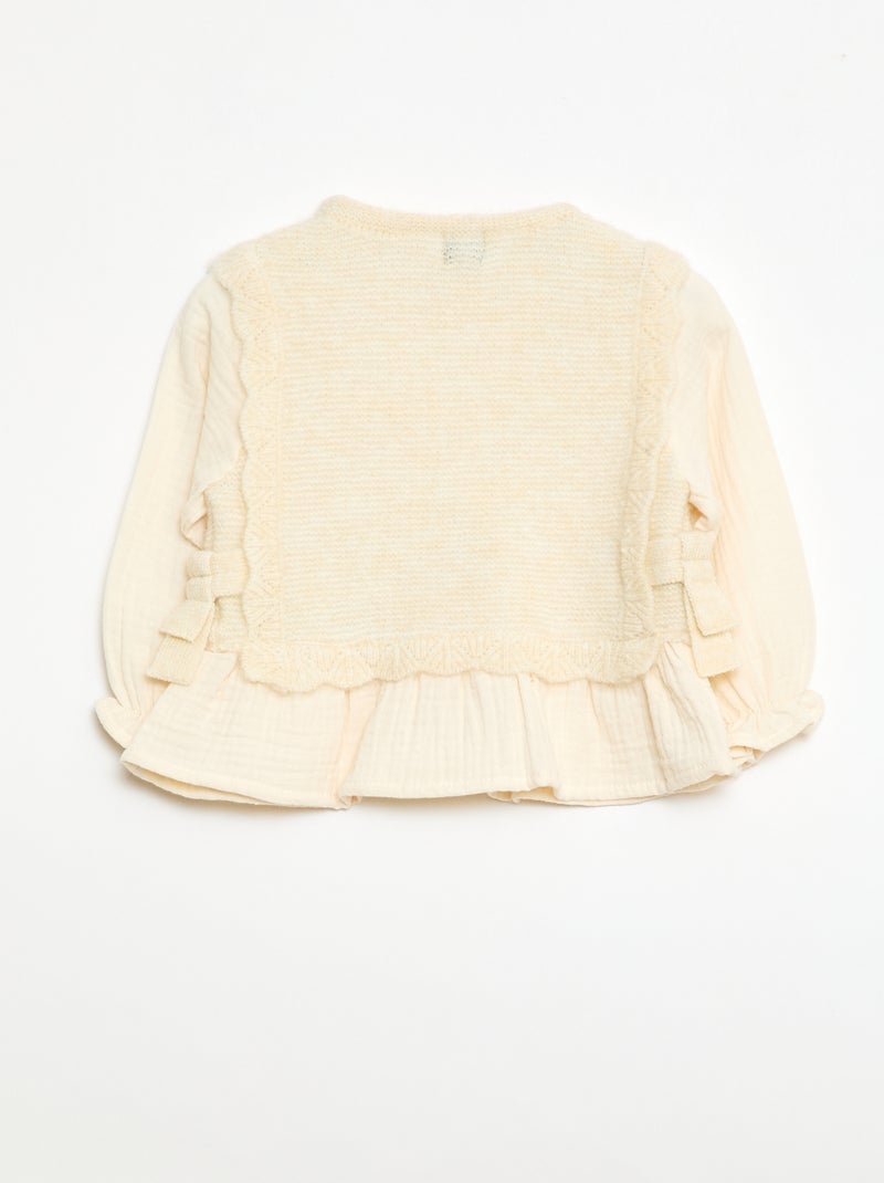 Jersey de lana mixta Beige - Kiabi
