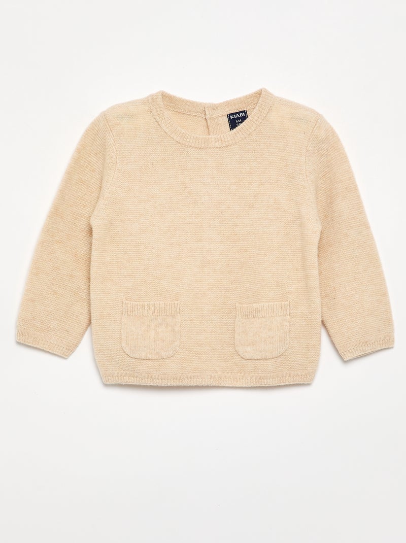 Jersey de lana y cachemir Beige - Kiabi