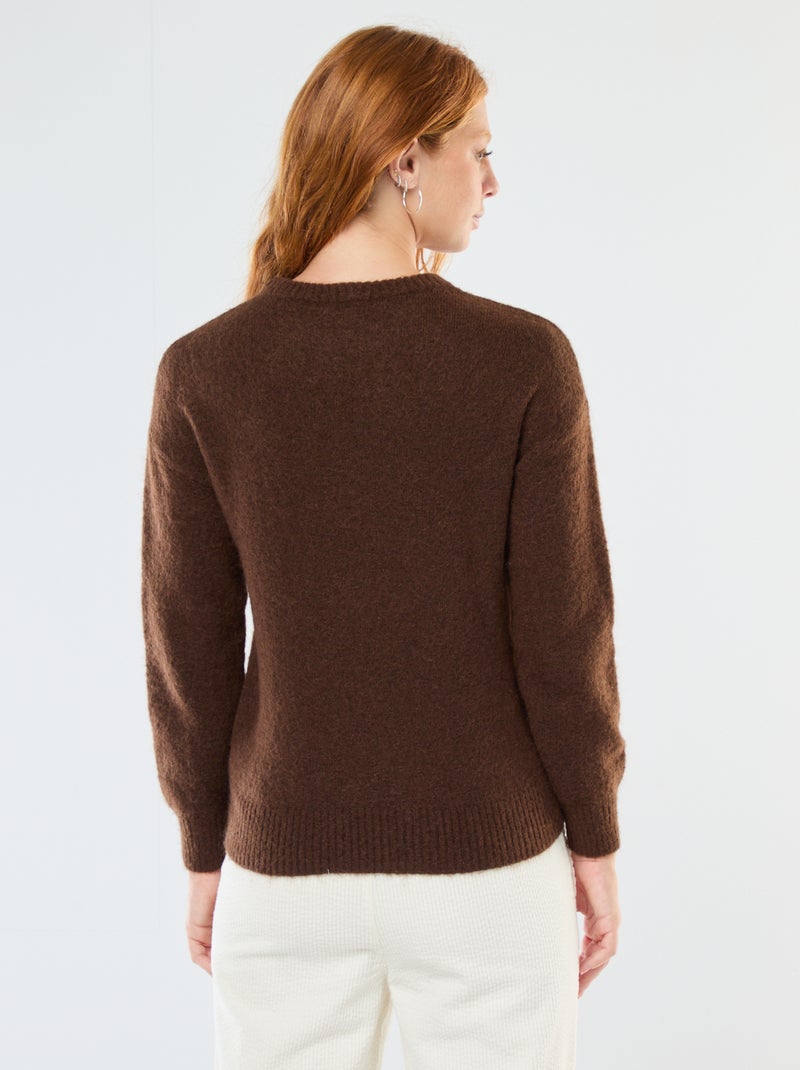 Jersey de lana y mohair mezclado Marron - Kiabi