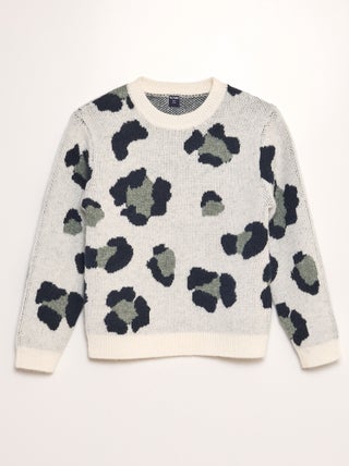 Jersey de leopardo de punto jacquard