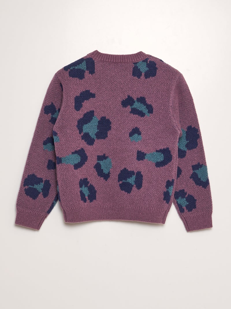 Jersey de leopardo de punto jacquard ROSA - Kiabi