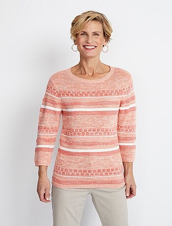 Jersey de manga 3/4 efecto rayas - Afibel