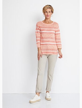 Jersey de manga 3/4 efecto rayas - Afibel