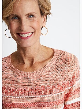 Jersey de manga 3/4 efecto rayas - Afibel