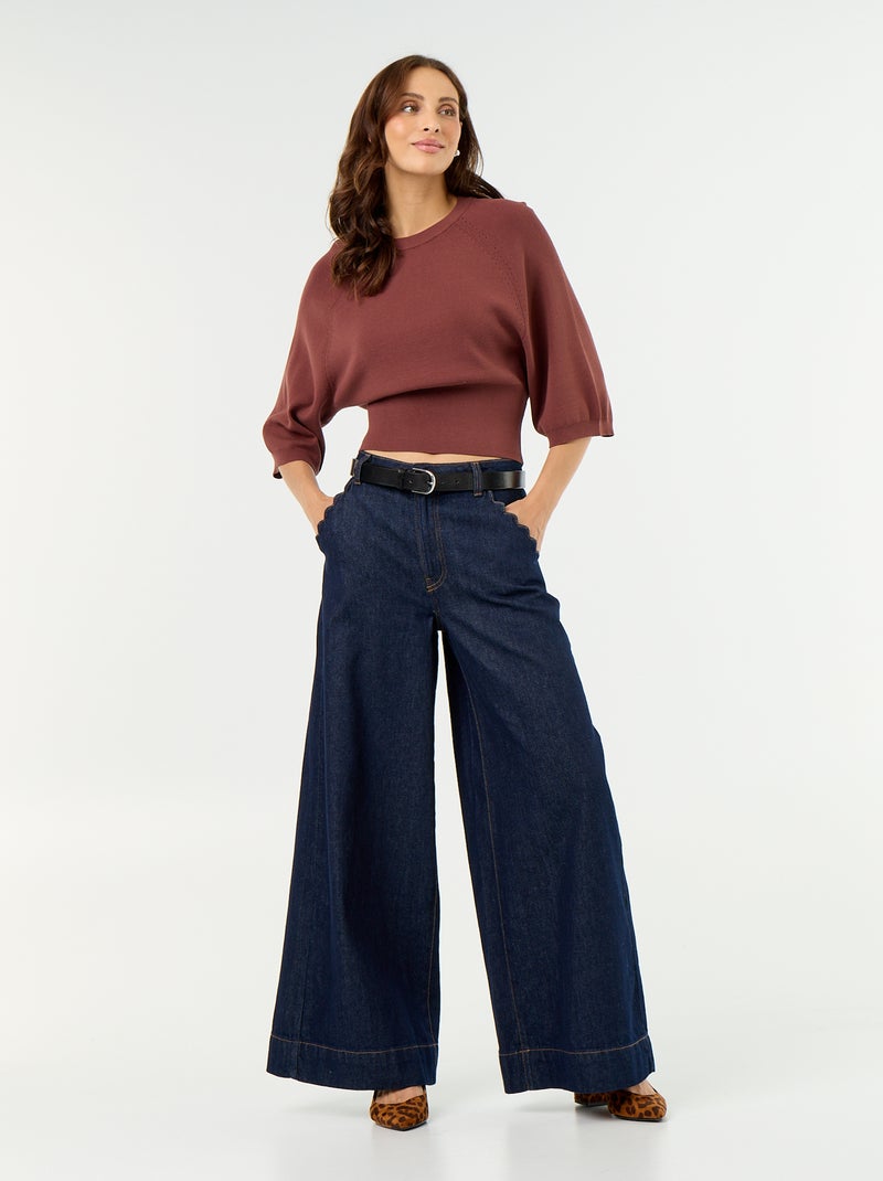 Jersey de manga corta 3/4 Marron - Kiabi