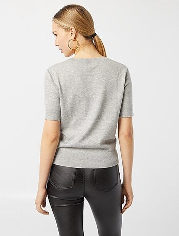 Jersey de manga corta con cuello redondo