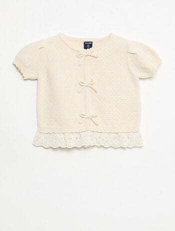 Jersey de manga corta con lazos de fantasía