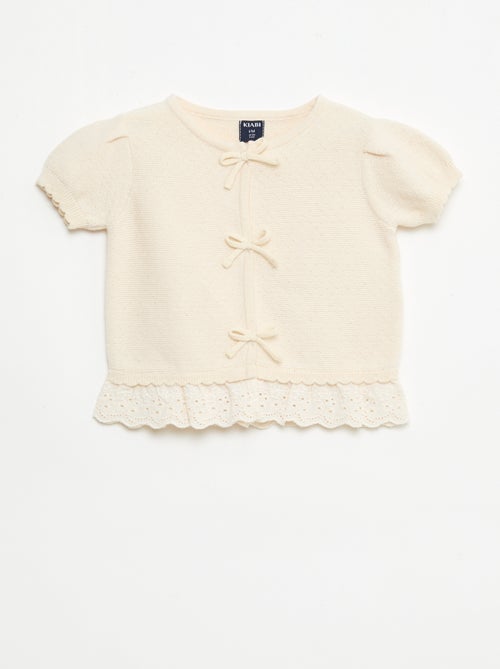 Jersey de manga corta con lazos de fantasía - Kiabi