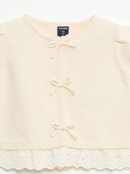 Jersey de manga corta con lazos de fantasía - Kiabi