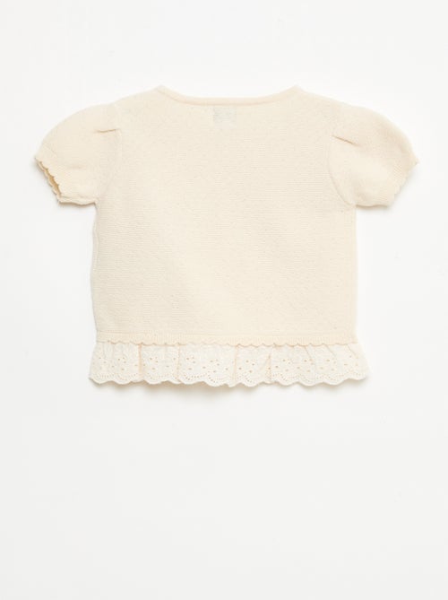 Jersey de manga corta con lazos de fantasía - Kiabi