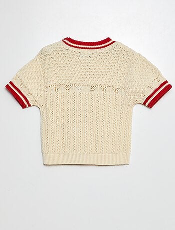 Jersey de manga corta con punto calado