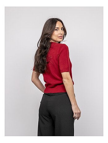 Jersey de manga corta con strass en el cuello KACOOPER