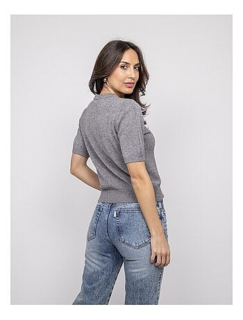 Jersey de manga corta con strass en el cuello KACOOPER