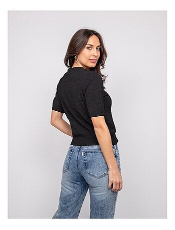 Jersey de manga corta con strass en el cuello KACOOPER