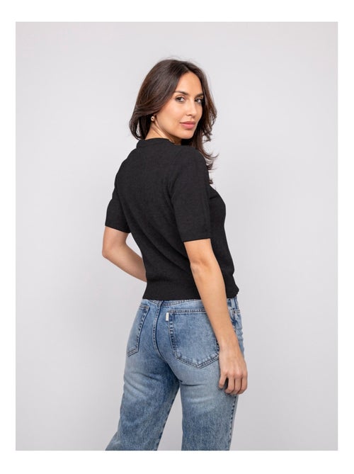 Jersey de manga corta con strass en el cuello KACOOPER - Kiabi
