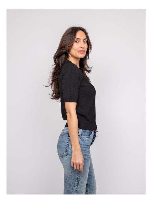 Jersey de manga corta con strass en el cuello KACOOPER - Kiabi