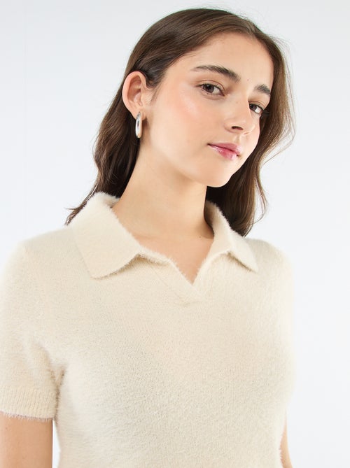Jersey de manga corta de punto efecto pelo - Kiabi