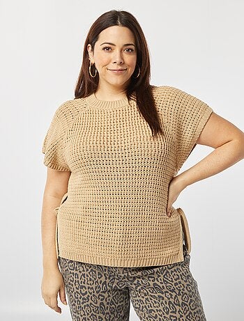 Jersey de manga corta de punto grueso