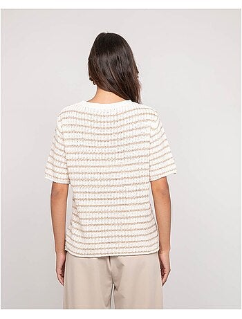 Jersey de manga corta de rayas lurex KIZAIA