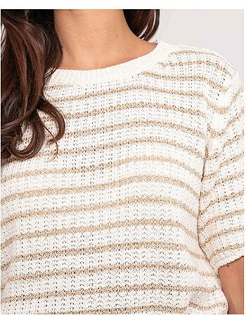 Jersey de manga corta de rayas lurex KIZAIA