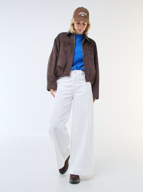 Jersey de manga corta liso en mohair - Kiabi