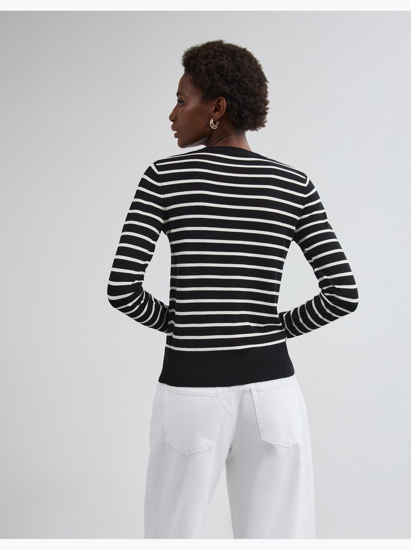 Jersey de manga larga a rayas, mo fashion Negro - Kiabi