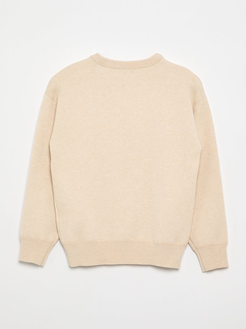 Jersey de manga larga Beige - Kiabi