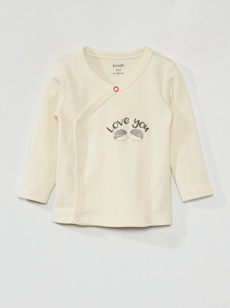 Jersey de manga larga beige - Kiabi