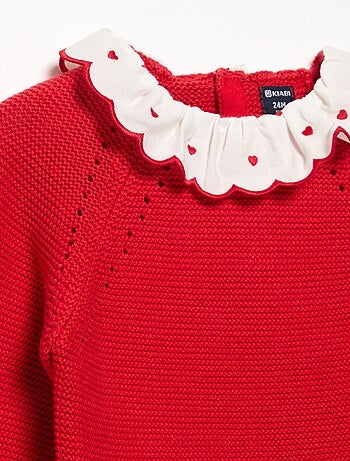 Jersey de manga larga con cuello de fantasía