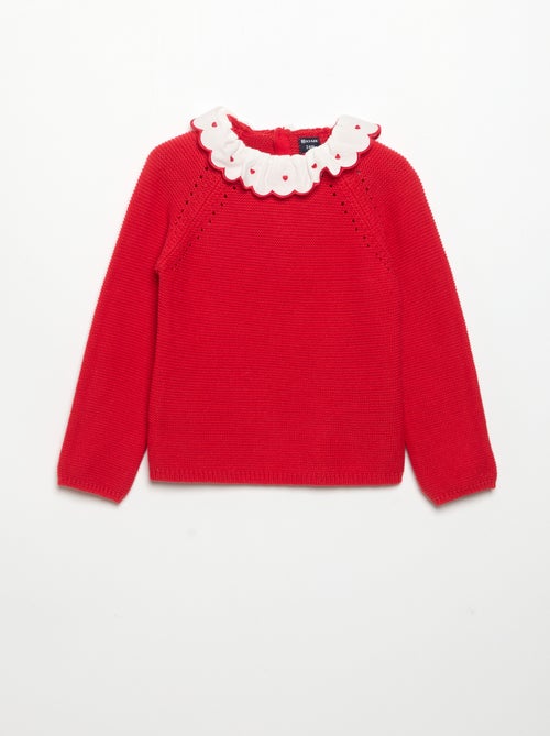 Jersey de manga larga con cuello de fantasía - Kiabi