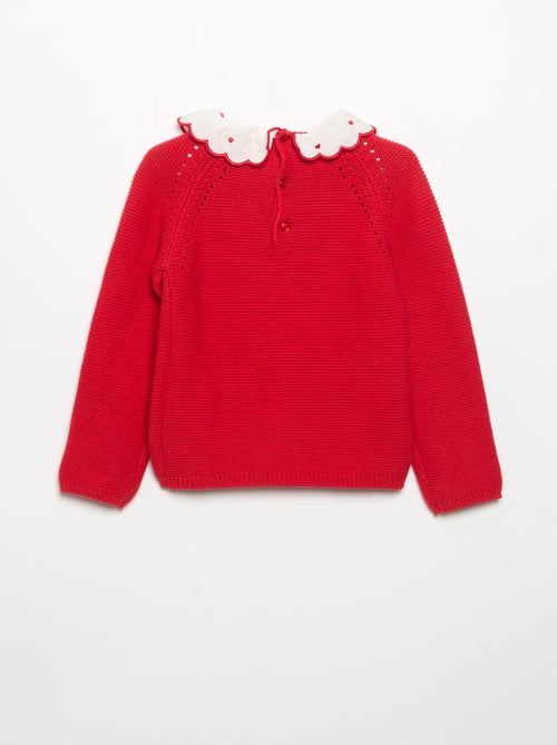 Jersey de manga larga con cuello de fantasía - Kiabi