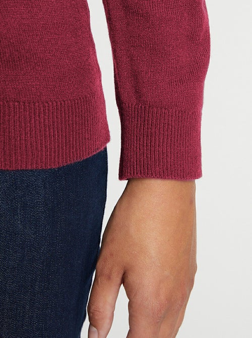 Jersey de manga larga con cuello en V y strass - Afibel - Kiabi