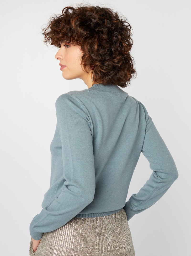 Jersey de manga larga cuello de pico AZUL - Kiabi