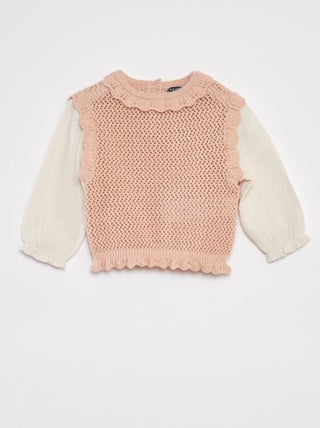 Jersey de manga larga de gasa de algodón