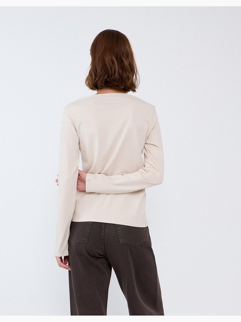 Jersey de manga larga, mo fashion Beige - Kiabi