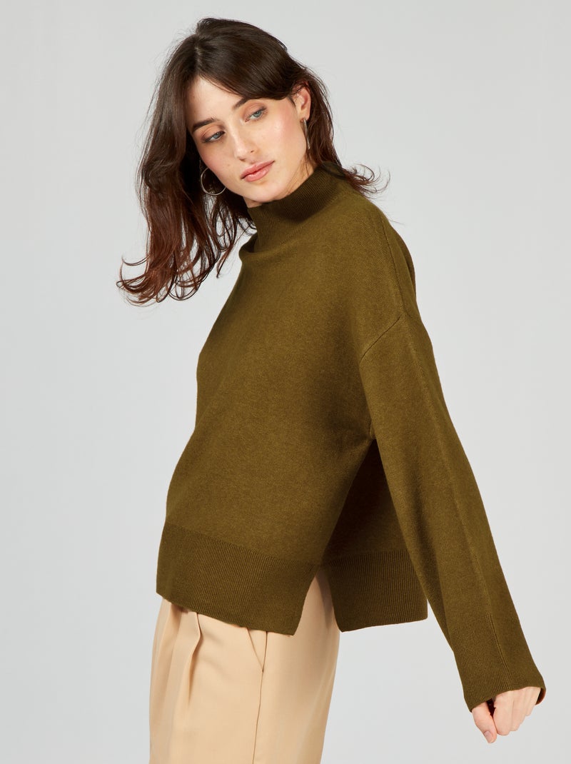 Jersey de manga larga murciélago MARRON - Kiabi