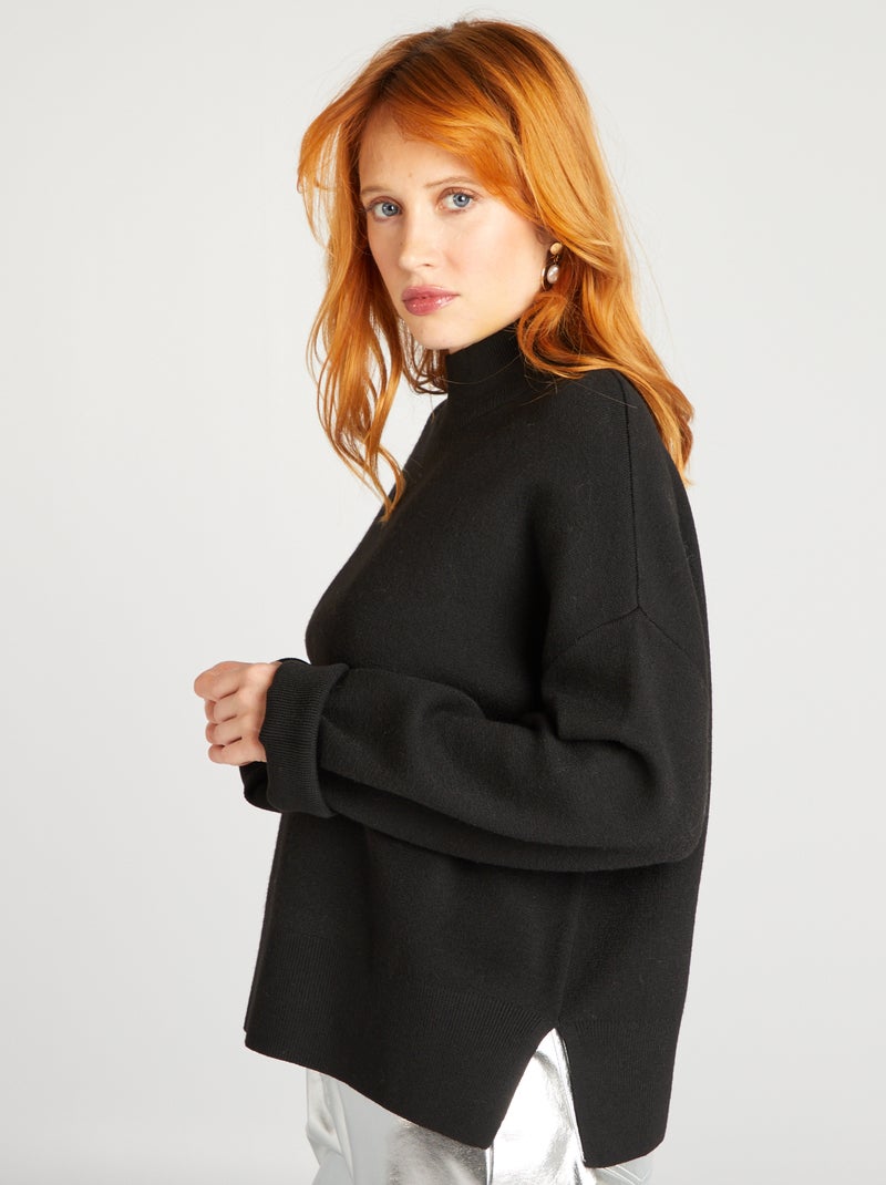 Jersey de manga larga murciélago negro - Kiabi