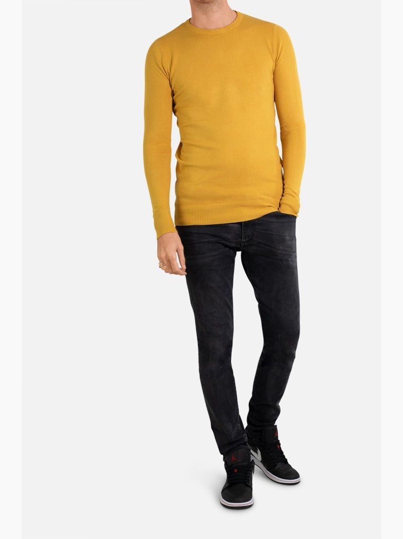 Jersey de manga larga y cuello redondo Kebello Amarillo - Kiabi