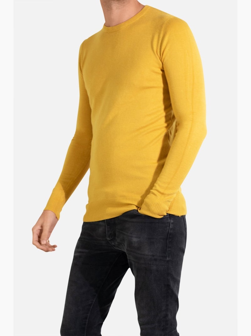 Jersey de manga larga y cuello redondo Kebello Amarillo - Kiabi