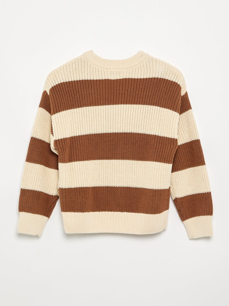 Jersey de manga larga y rayas Marron - Kiabi