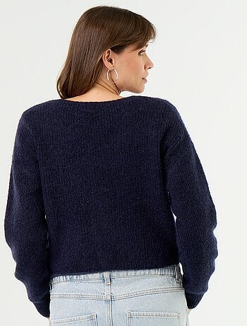 Jersey de maternidad cropped con efecto retorcido