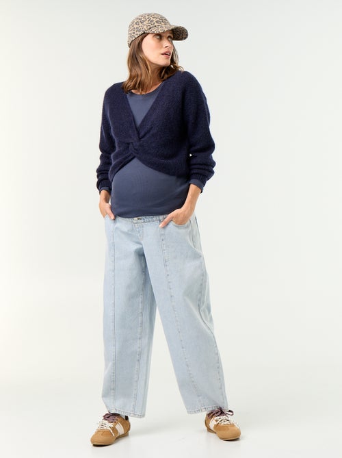 Jersey de maternidad cropped con efecto retorcido - Kiabi