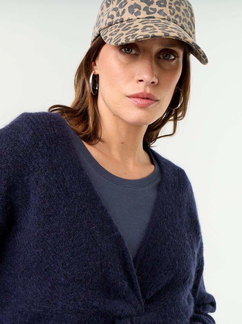 Jersey de maternidad cropped con efecto retorcido Azul - Kiabi